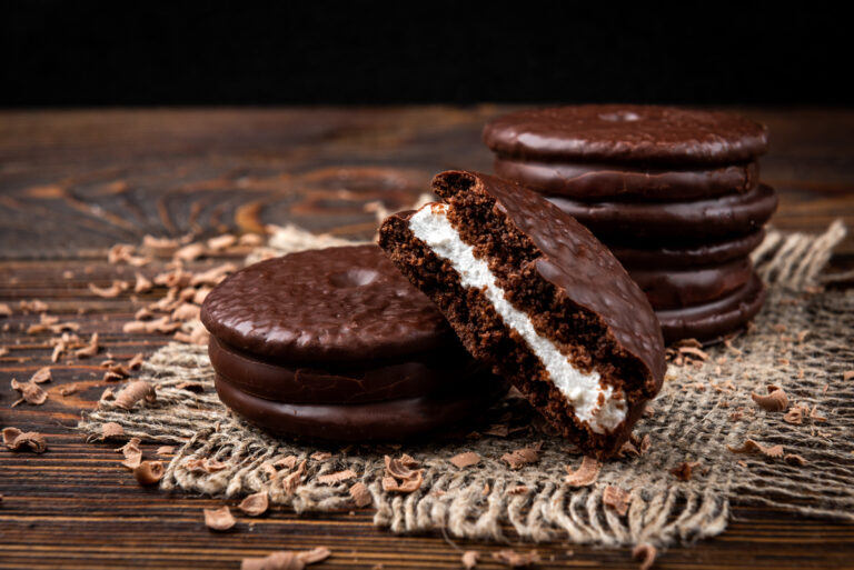 Chocolate,Cookies,Isolated,On,White,Background.,Chocolate,Pie