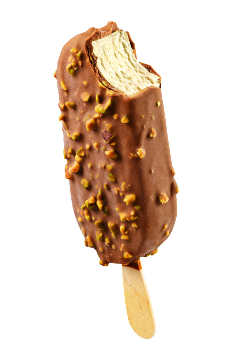 Bitten,Ice,Cream,Popsicle,Covered,With,Chocolate,Isolated,On,White